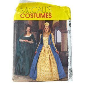 McCalls 2798 Misses Elizabethan Costumes Sizes 14-18 Sewing Pattern Vintage